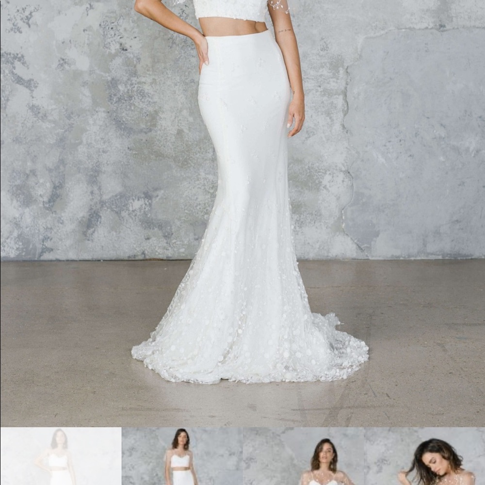 Rime Arodaky-Salem embroidered tulle & crepe skirt